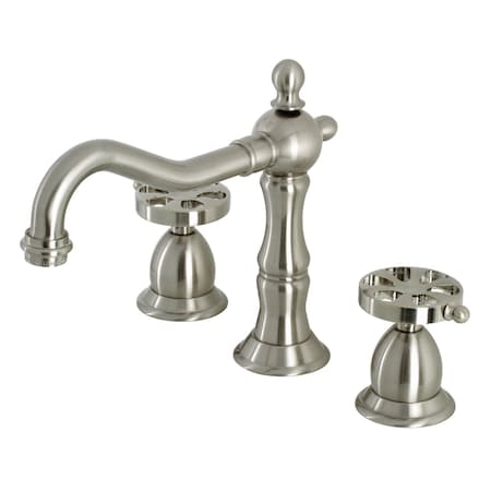 Kingston Brass KS1978RX Widespread Bathroom Faucet with Brass Pop-Up, Brushed Nickel KS1978RX